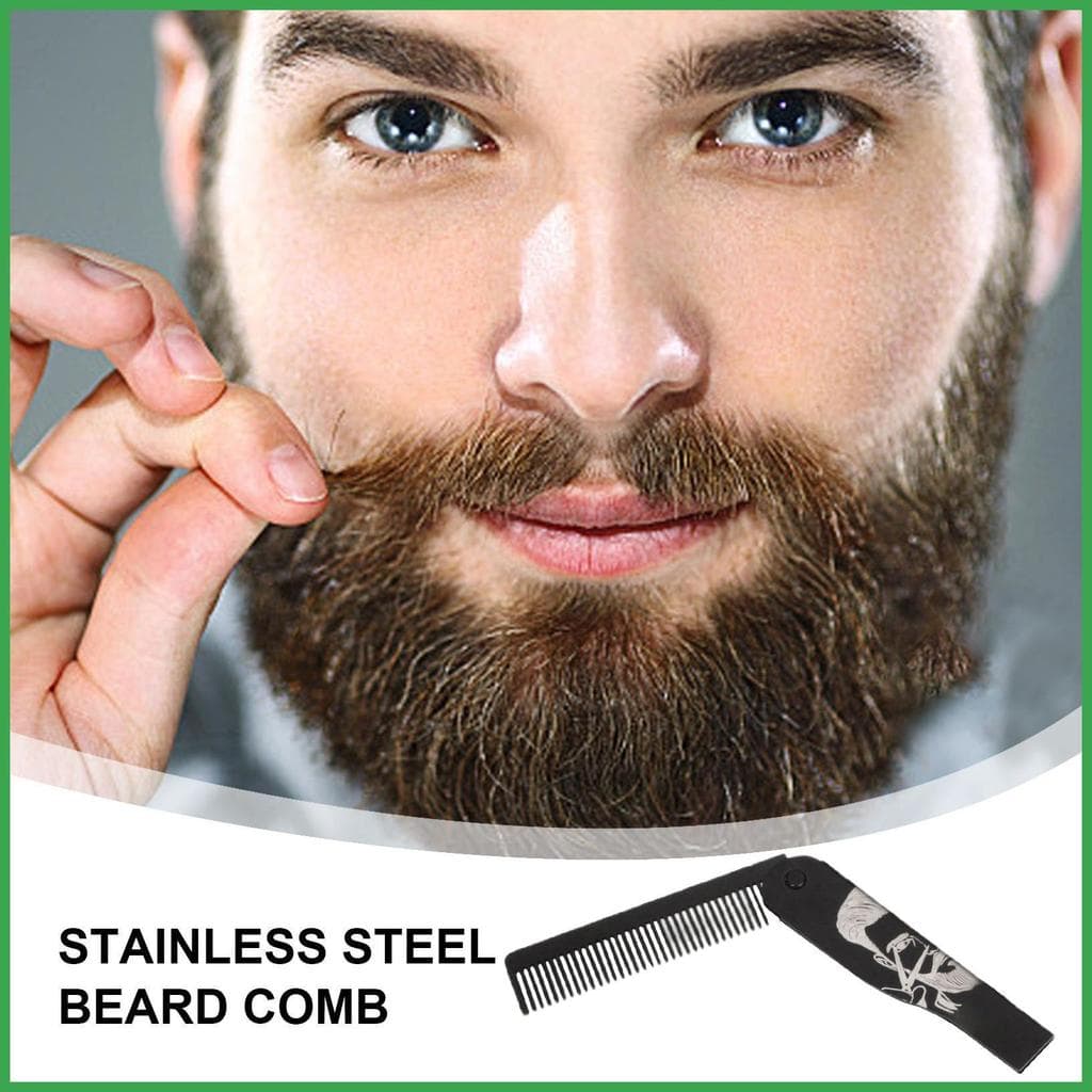 Pente De Barba Portátil Escova De Cabelo Estilo Para Masculino Pai Namorado Viagem Diária Casa dinnpbr