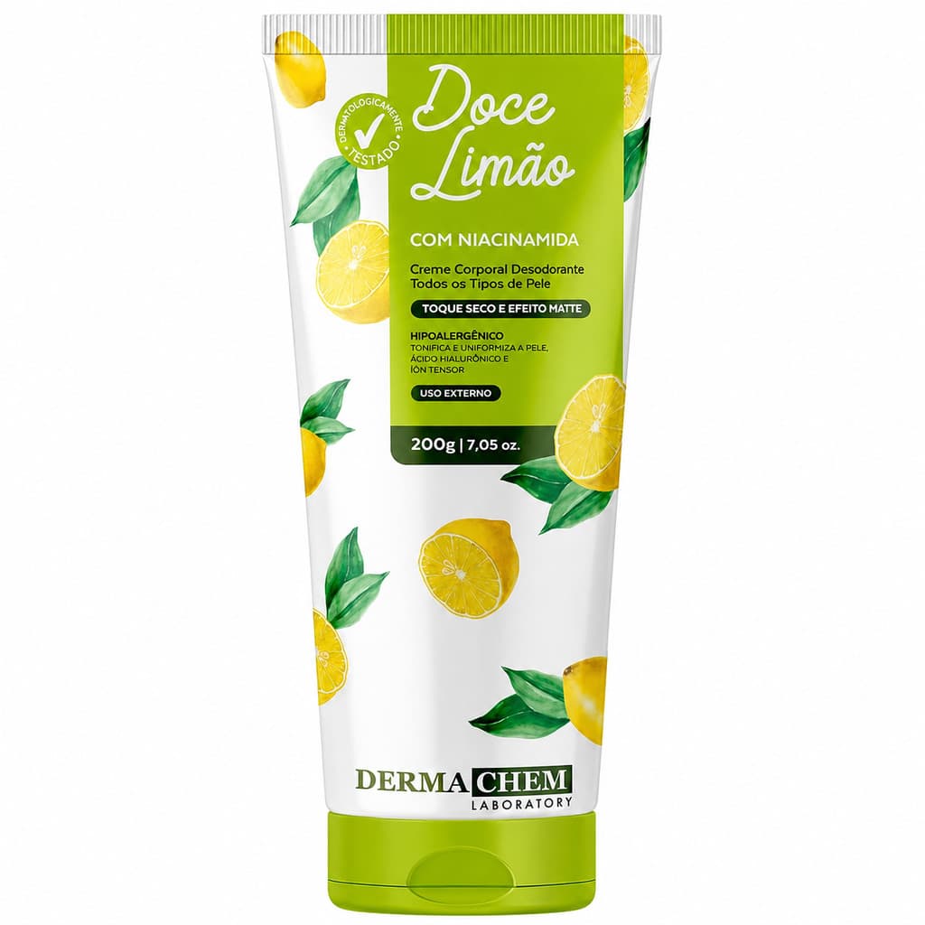 Creme Corporal Hidratante 200g Com Ácido Hialurônico Niacinamida Toque Seco Pele Macia