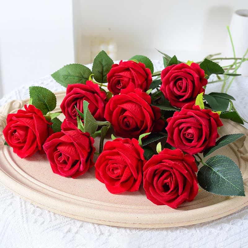 【Elegância Natural】 Rosa Artificial/Decoração/Presente Para Casais/Flores Realistas
