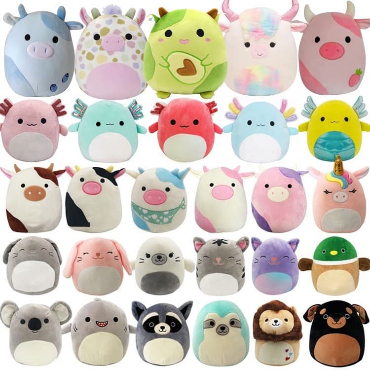 Brinquedos de pelúcia Squishmallows: capivara verde, brinquedo de pelúcia Anastasia rosa, almofada macia, número do mode