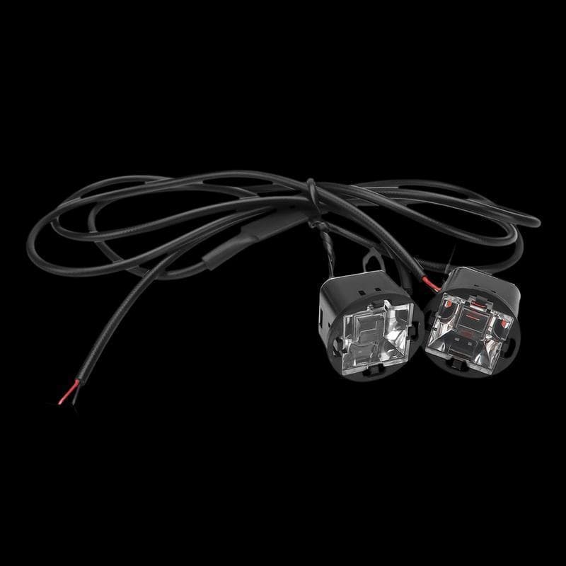 2 Pçs Duol Cor LED Spotlight Motocicleta Espelho Luz De Advertência Da Polícia Piscando Correndo Para UTV ATV Vermelho A