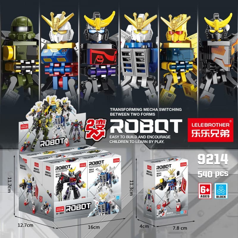 [Novo produto] Gundam Deformação Mecha Blocos de construção 2 mudanças de montagem Robô Optimus Prime Bumblebee Warrior