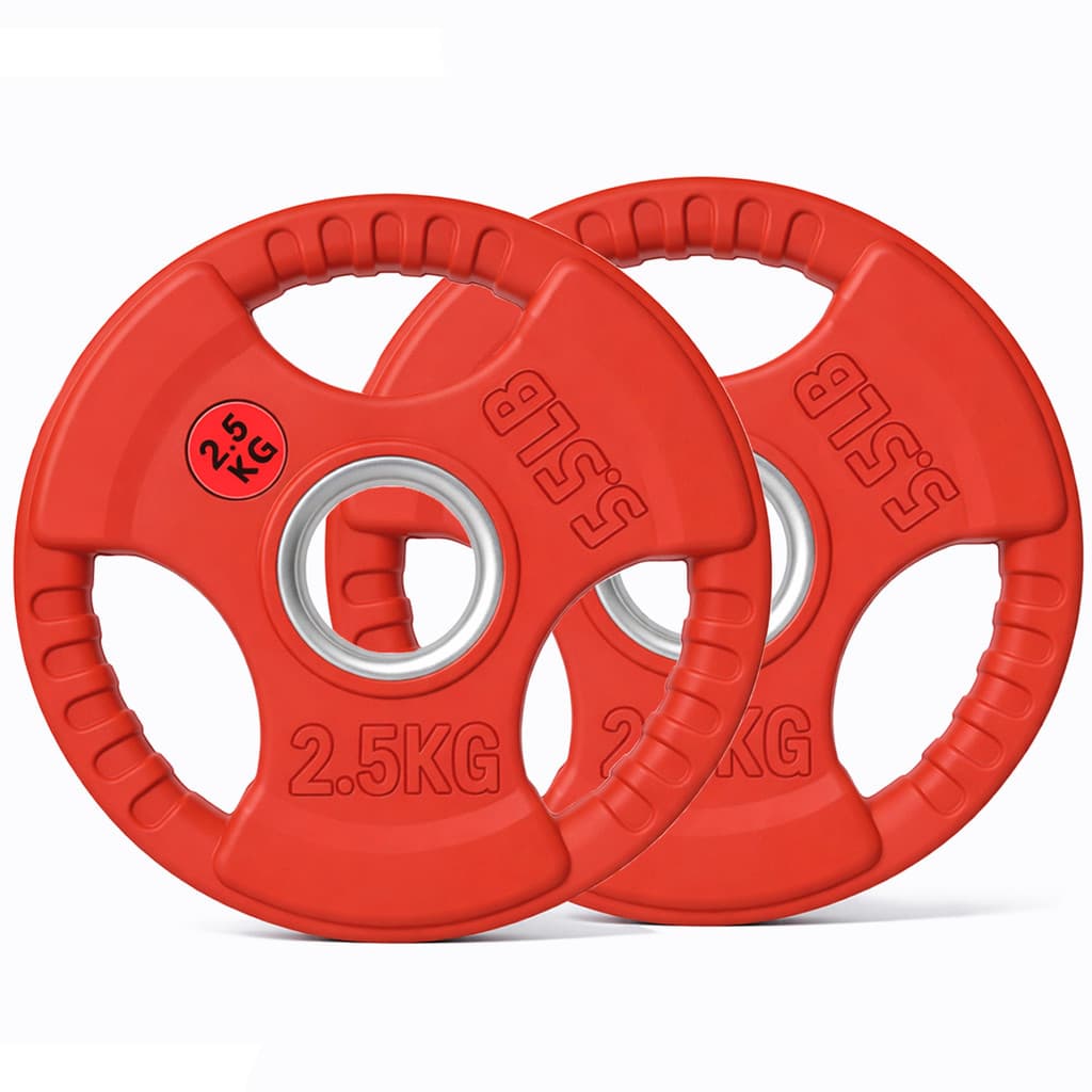 Par Anilha Olímpica 2,5kg Fitcore Emborrachada com Pegas Furo 50mm Total 5kg