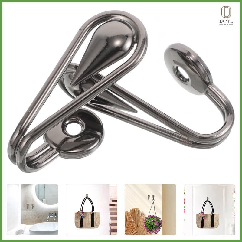2 Pçs Gancho Decorativo Holdbacks Cabide Bonito Parede Casaco Ganchos 6.50X3.50X2.60CM Preto dachwanli