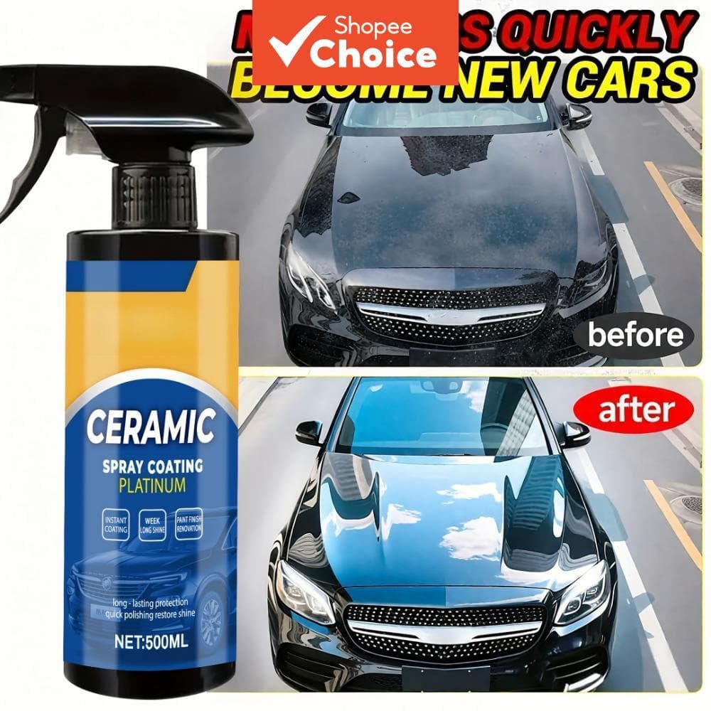 Spray Avançado de Cerâmica Hidrofóbica SiO2 120ml Kit Completo de Proteção - Revestimento para Pintura de Carro com