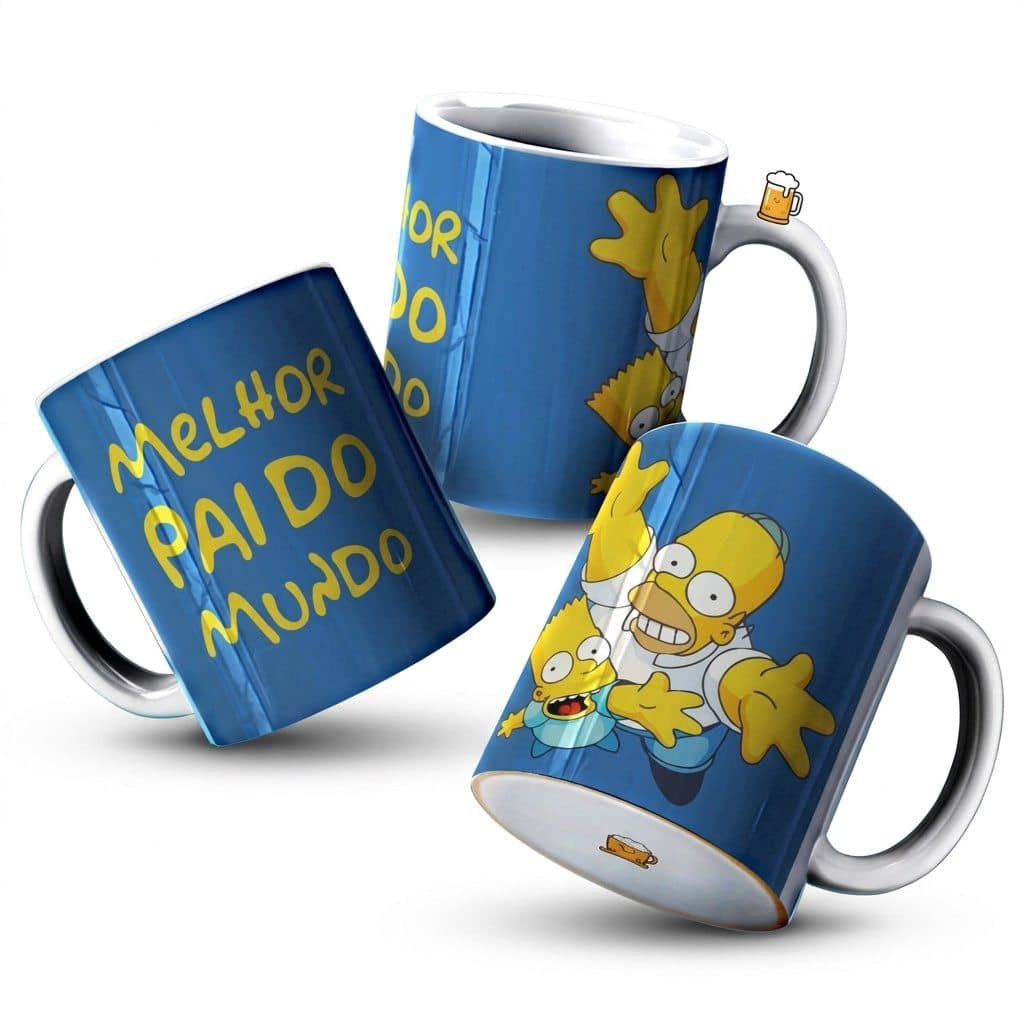 Caneca Simpson Homer Dia dos Pais  Cerâmica 325 ml