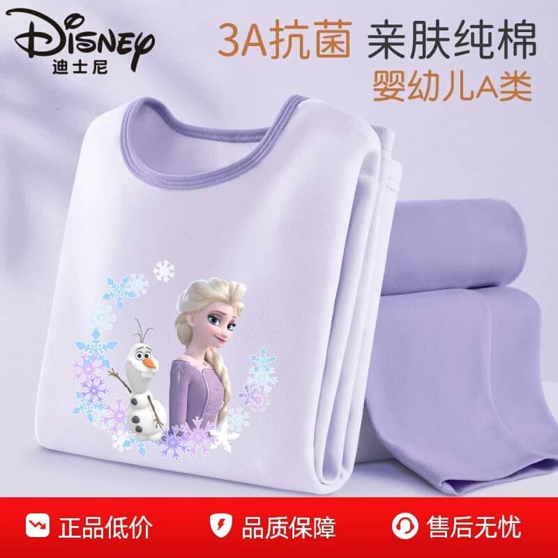 Disney meninas pijamas de algodão puro 2026 outono roupas calças inverno crianças elsa meninas bebê elsa