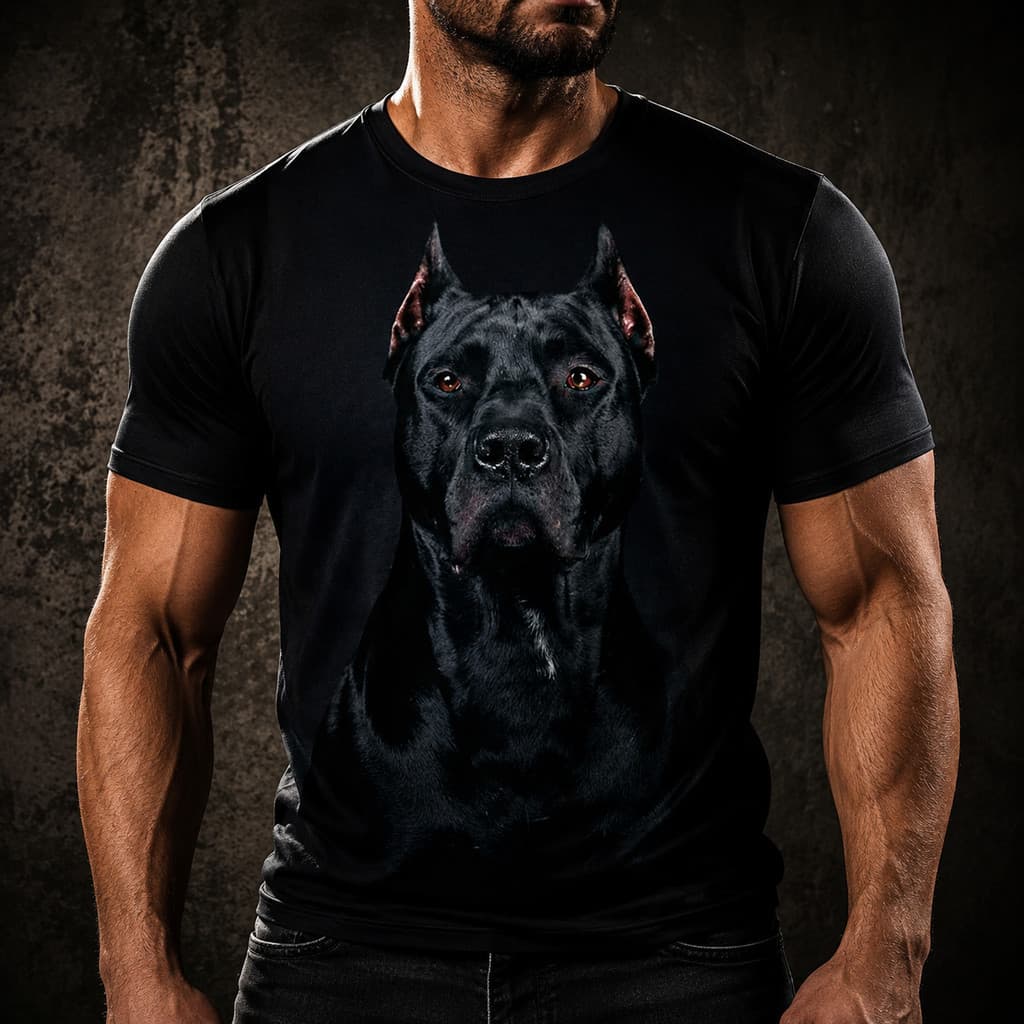 Camisa Camiseta Preta Masculina Cachorro 100% ALGODÃO