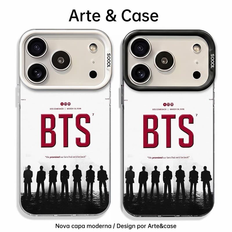 Capinha de silicone fosca impacto-BTS K-pop de costas For iPhone XS,11,12 ProMax,13,14,15Plus,16,17