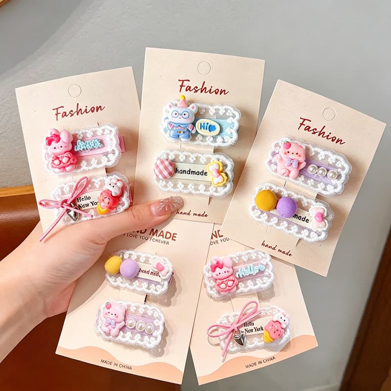 Presilhas de Cabelo de Desenho Animado Fofas e Doces para Crianças, Presilhas Laterais para Meninas, Presilhas BB para C