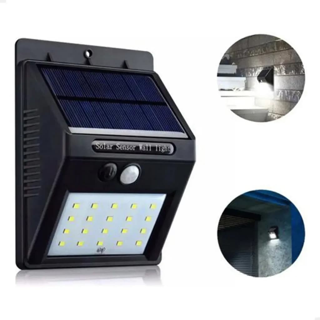 Kit 30 Luminária Solar 30 Led Externa Sensor Prova Dágua