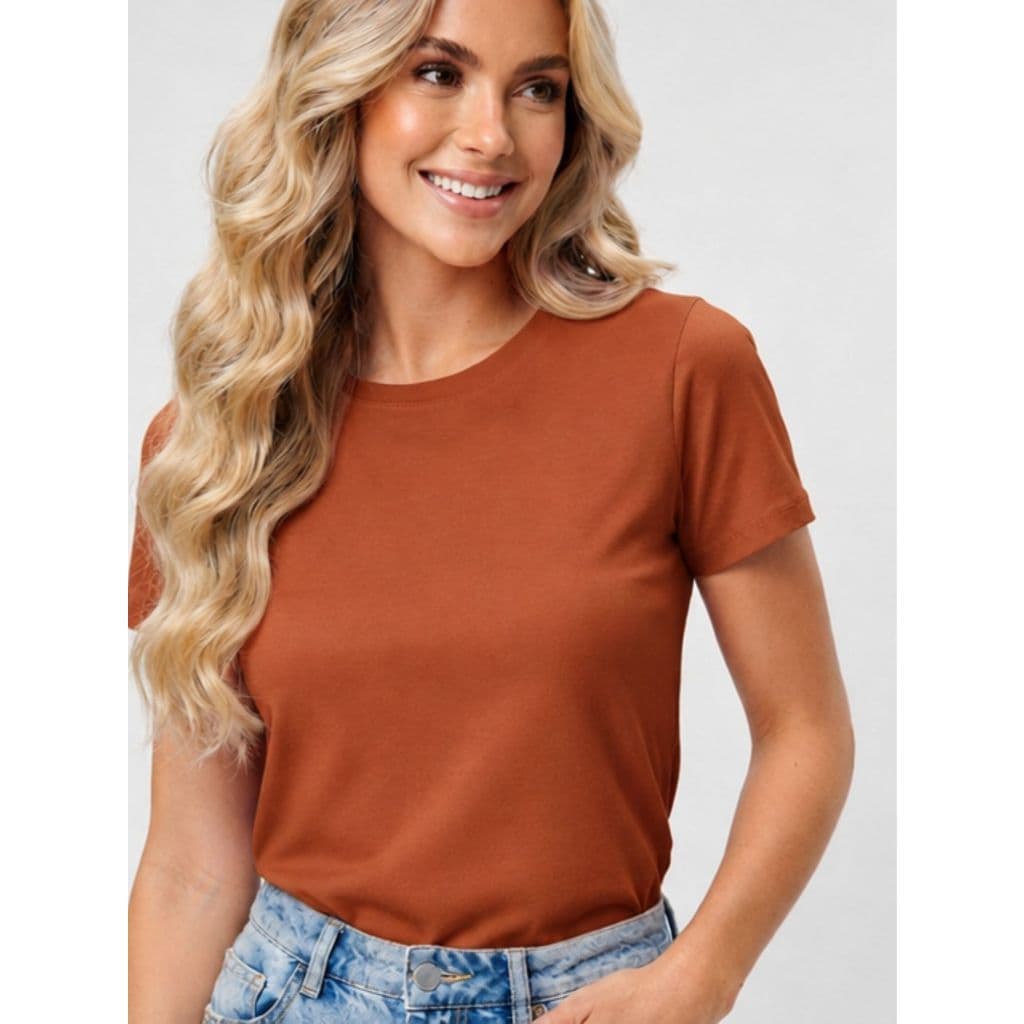 Blusa Camiseta Básica Casual Social Feminina Manga Curta Moda Elegante Estilosa
