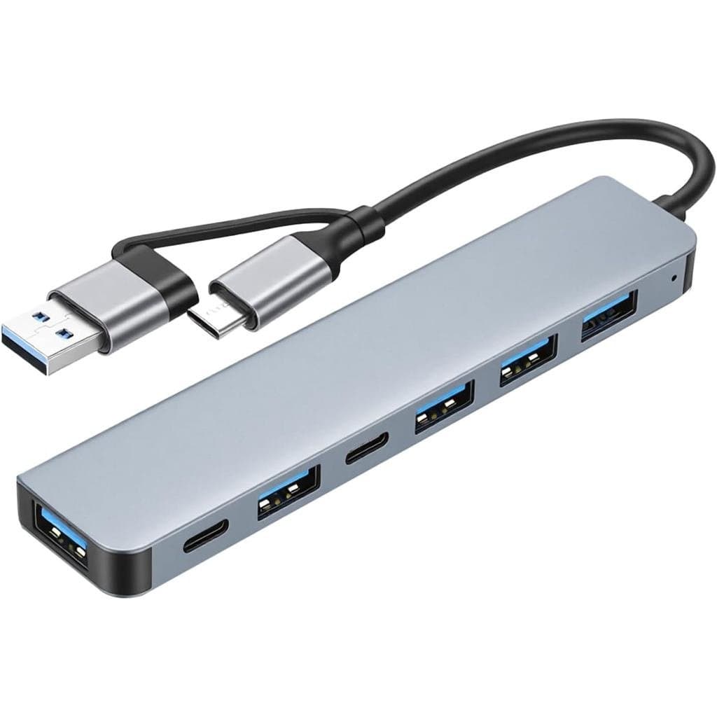 Hub USB C , Adaptador Multiporta 7 Em 1 Tipo Multiportas Com 3.0 , Portas De Dados-2.0 Para Laptop , PC , Desktop E Outr