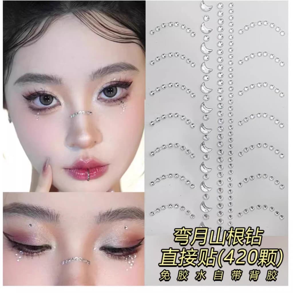 Adesivos de diamante para maquiagem dos olhos, adesivos de diamante brilhantes em formato de lágrima, adesivos para maqu