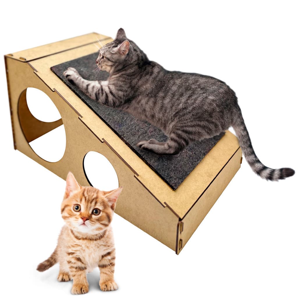 Rampa Arranhador Gatos Divertida Anti Stress Gatos Pet Madeira MDF