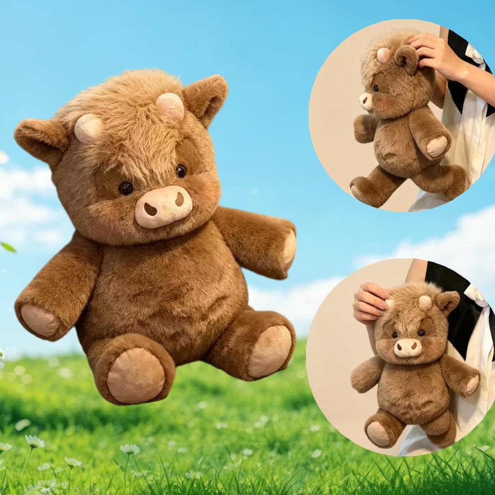 40cm Pelúcia Boi das Boi Highland Antialérgica Super Macia Para Dormir e Presentear