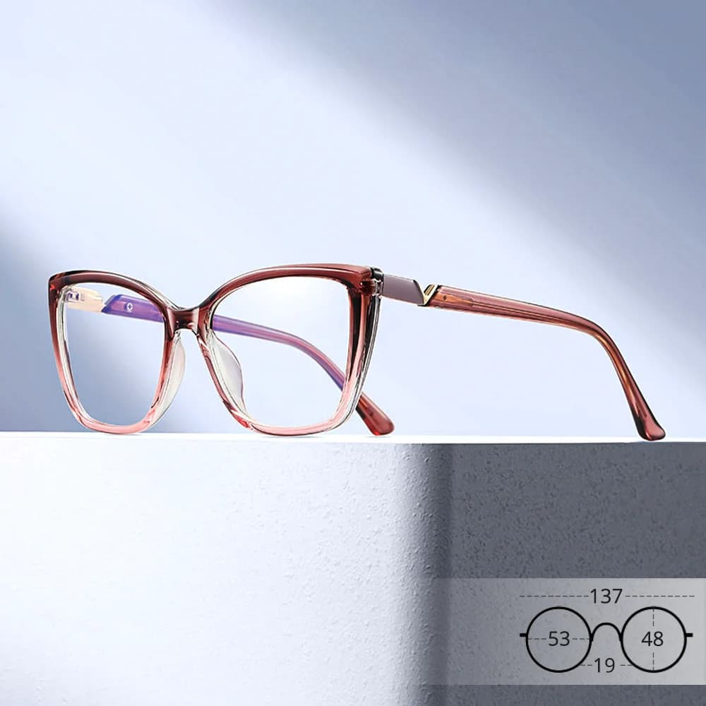Óculos Anti Luz Azul TR90 Femininos Estilo Olho de Gato D2RS