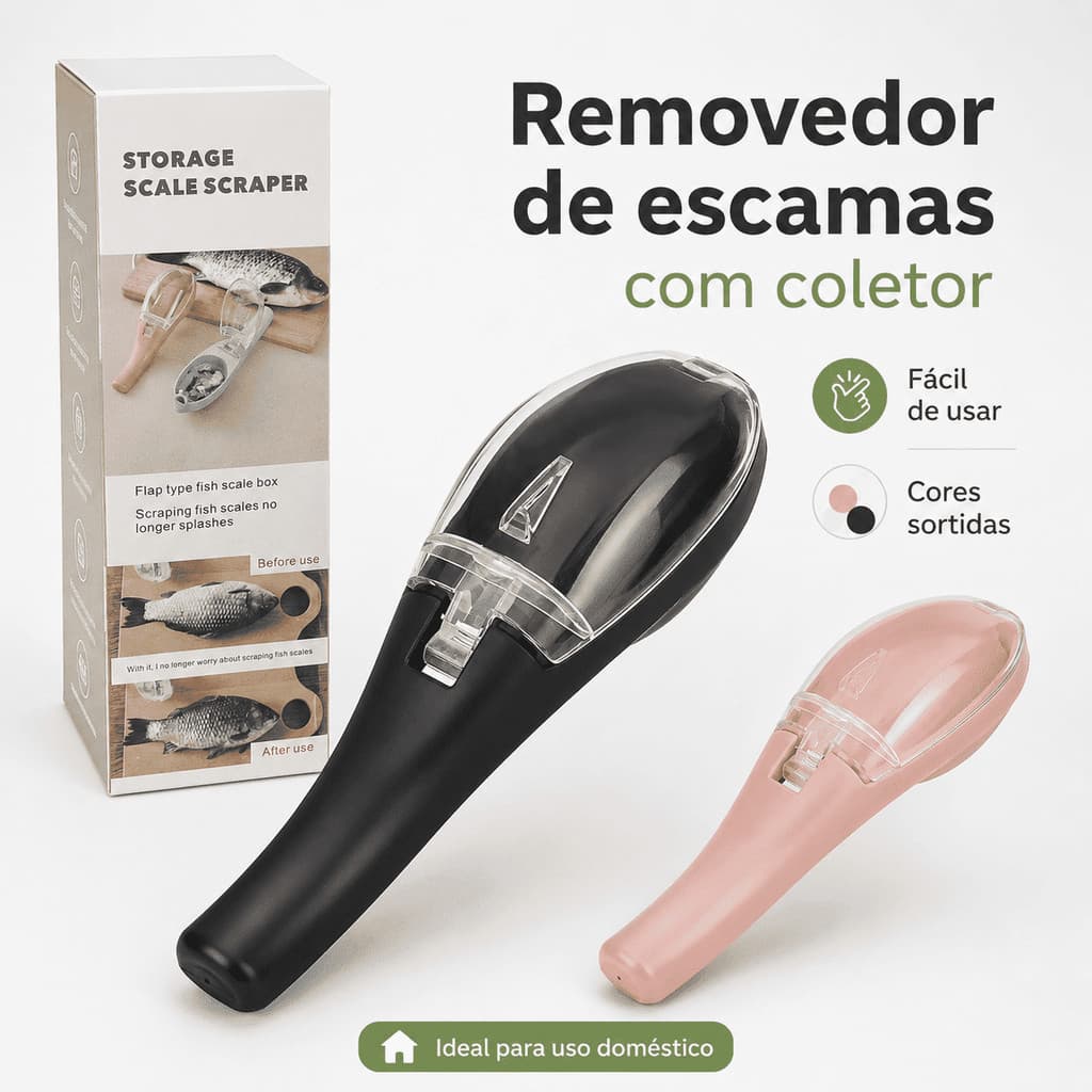 Raspador Gourmet Premium de Escamas de Peixe com Coletor