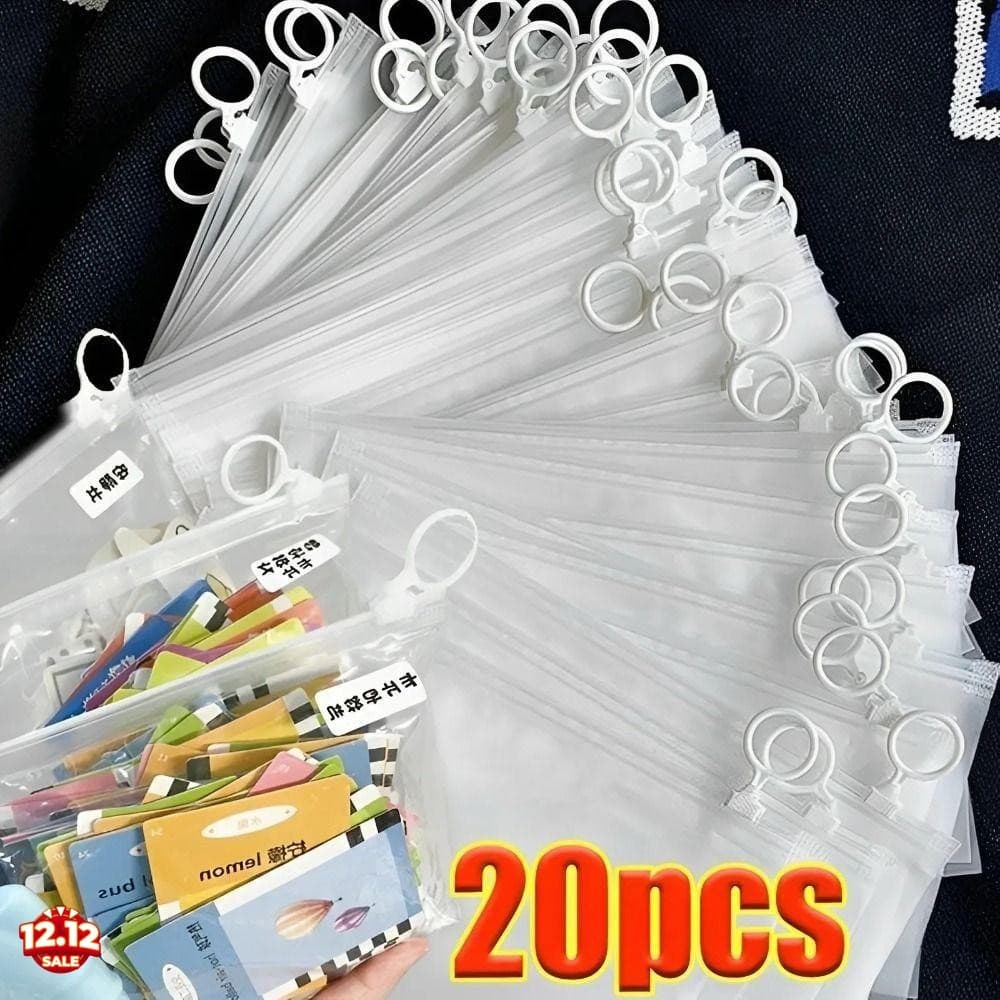 20 Sacos Selados Extra Grossos Do Zíper Dos Pces-Armazenamento Transparente Curso Para Artigos Diversos Das Meias
