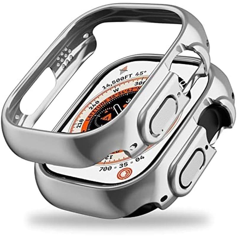 Mii Para Apple Watch Ultra 1 2 3 49mm Capa Rígida Galvanizada PC [Sem Protetor De Tela] Protetora Ultrafina Homem E Mulh