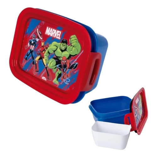 Marmita Hermética Vingadores Marvel Divisória 630ml Plasútil Marvel