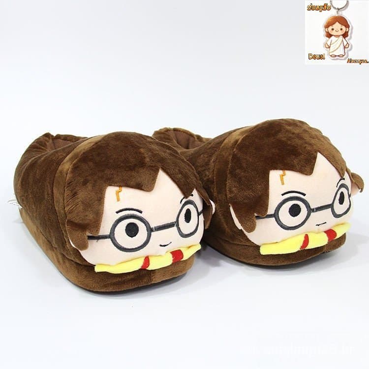 Inverno Harry Potter Desenho Animado Casal Casa Quente Sapatos Pós-Parto Espessados Chinelos