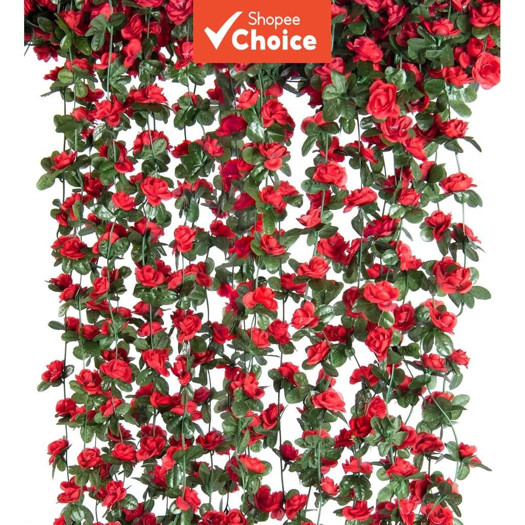 Kit 3 Correntes De Rosas De Flores Artificiais 2.3-2.4M Decoração De Plantas Falsas Com Casamento , Arranjos , Festas E