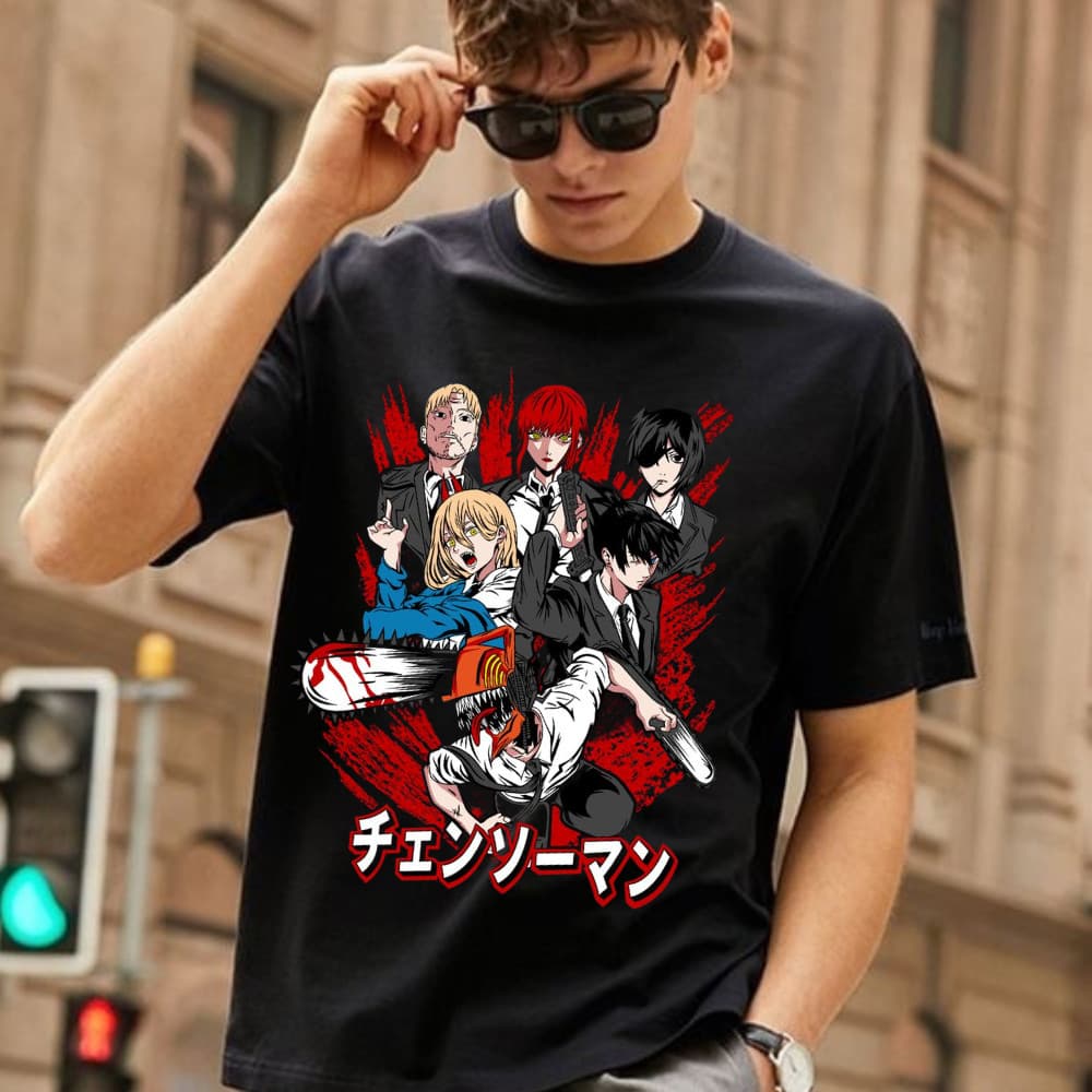 Camiseta Básica Unissex 100% Algodão Premium Confortável Moda 2026 Chainsaw Man Envio Imediato