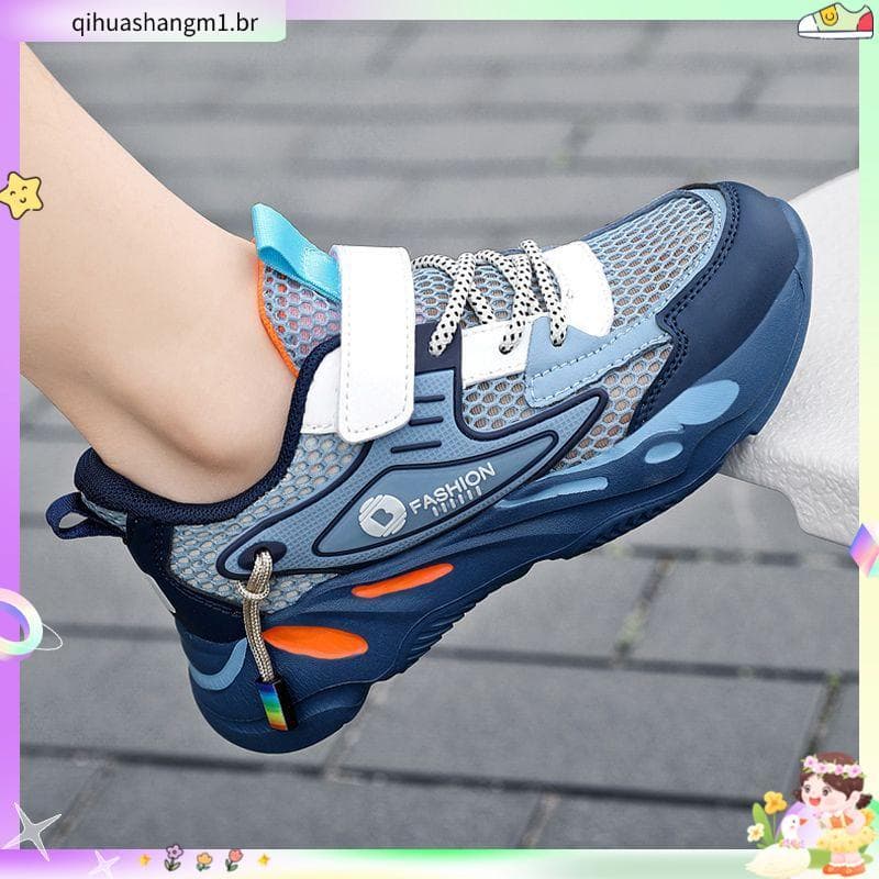Meninos sapatos de malha única verão novo estilo malha Ultra-leve sapatos esportivos médio grande crianças respirável ma