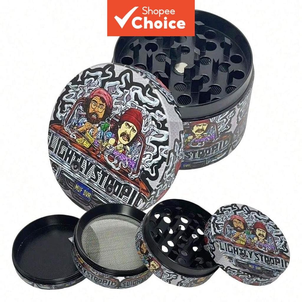 Moedor Manual de Temperos com 4 Camadas de Liga de Zinco com Rosto de Desenho Animado 50/63 mm