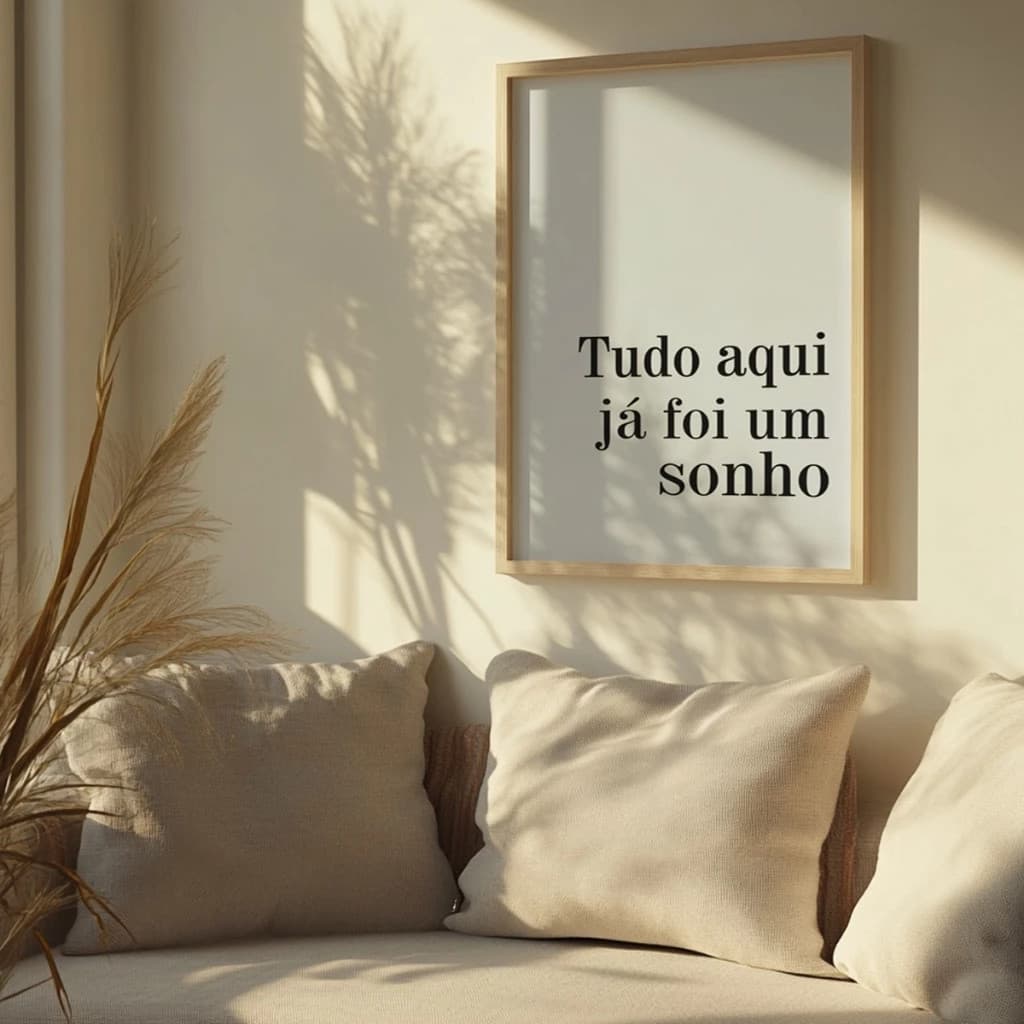 Quadro Decorativo Frase Tudo Aqui Já Foi Um Sonho Home