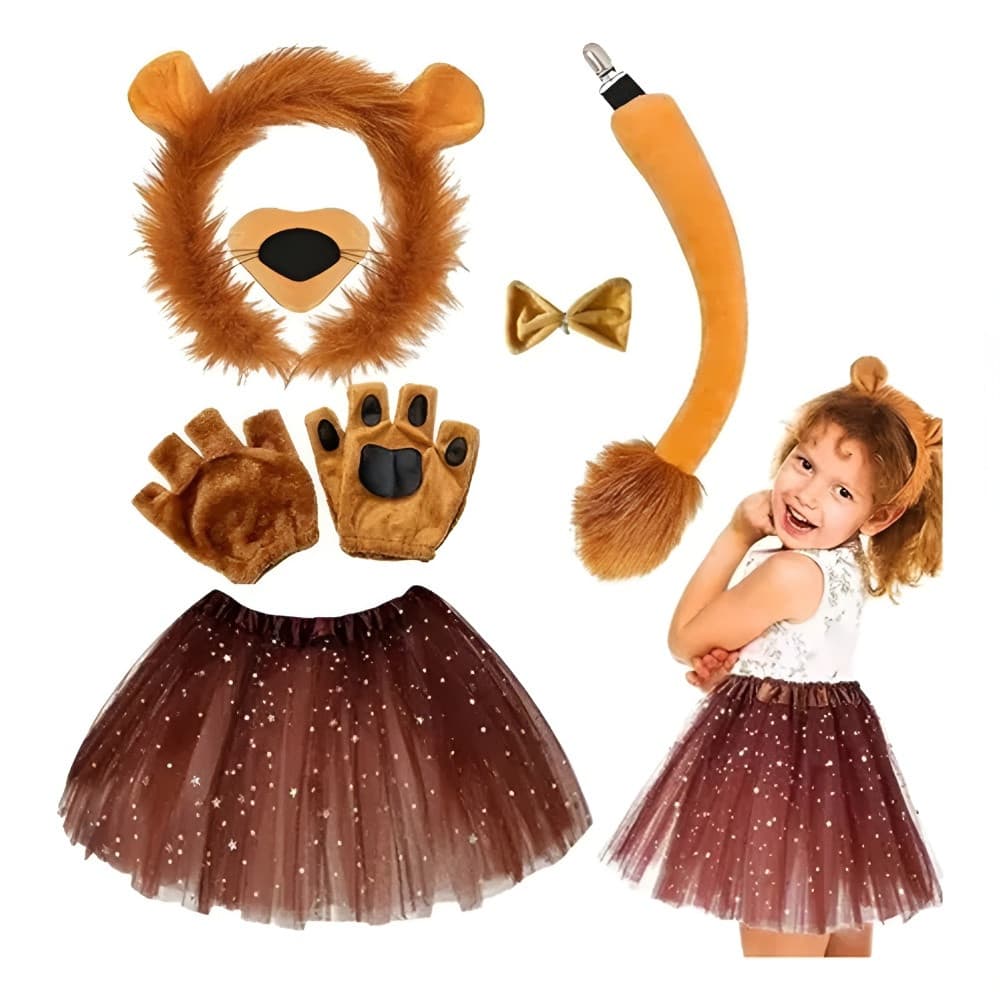 【Divertido e Fofo】Lion Headband/Orelhas Macias/Fantasia de Animal Adulto/Acessório de Festa/Diadema de Leão/Disfarce par