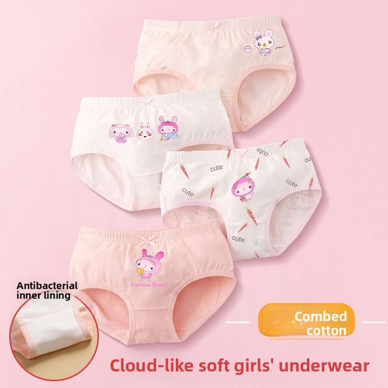 4 peças de roupa íntima infantil para meninas Shorts boxer para bebês