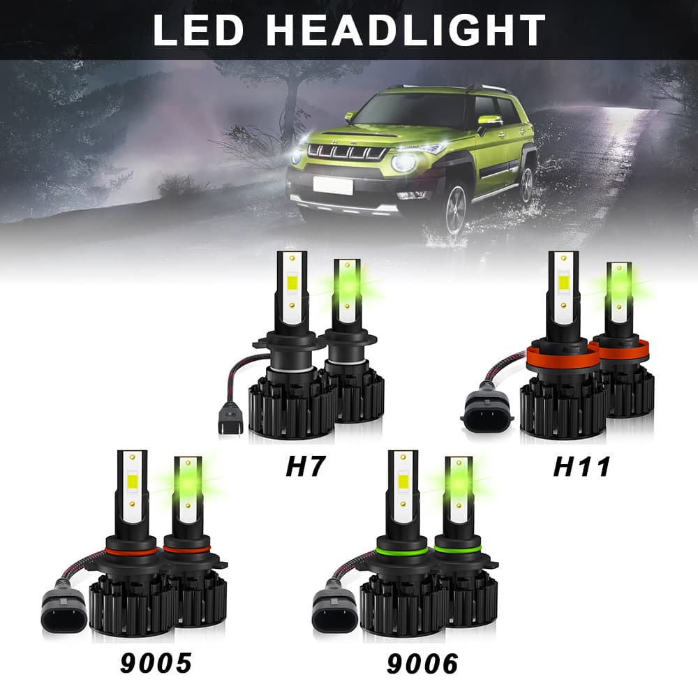 2 Peças 100W Limão Verde LED Lâmpadas De Neblina Para H7/H8/H9/H11/9006/HB4/9005/HB3