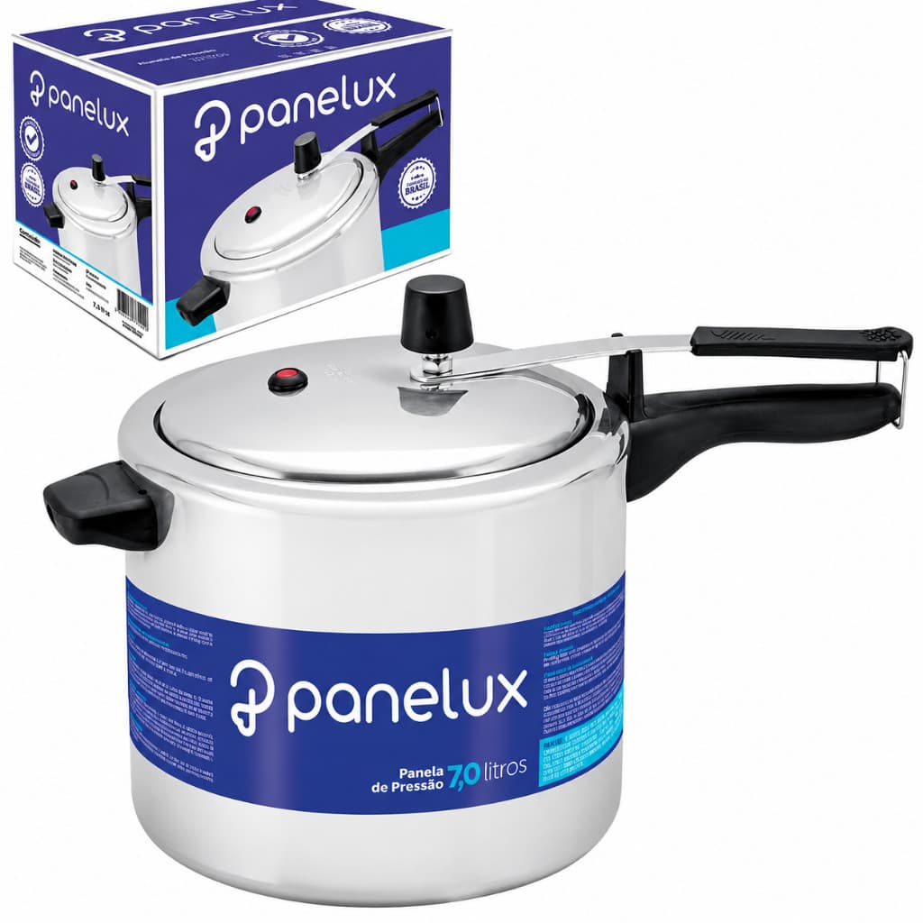 Panela de Pressão Panelux 7 Litros Alumínio Polido