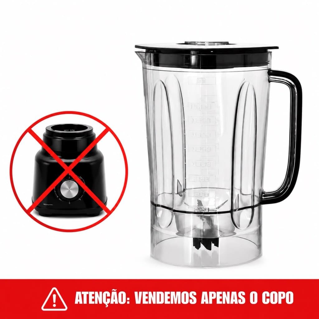 Copo para Liquidificador Micromax Compatível Philco PH700 PH900 PH1200 PLQ1212 PLQ1412 Britânia B1000