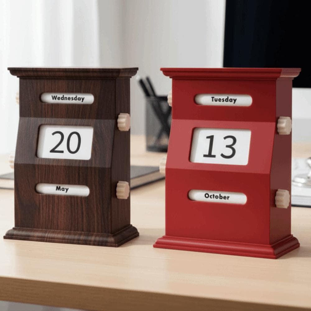 Calendário De Mesa Perpétuo FALLFORBEAUTYEJ , Blocos De Retrô Com Exibição De Data Criativa , Rotação