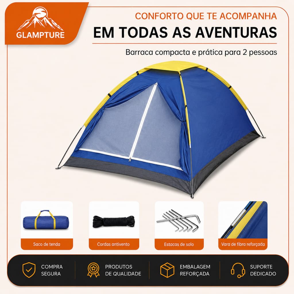 Barraca Camping 4 Pessoas - Barraca De Acampamento - Barraca Camping Praia