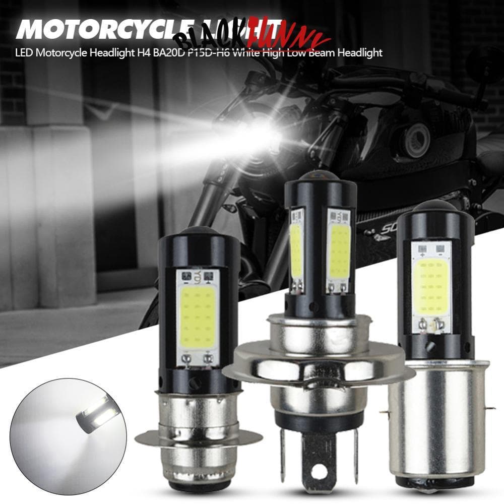 BLACKFUNNY 1Pc LED Farol Da Motocicleta H4 BA20D P15D-H6 Branco Alto Baixo Feixe Lâmpadas 12V Luz De Nevoeiro Para Moto