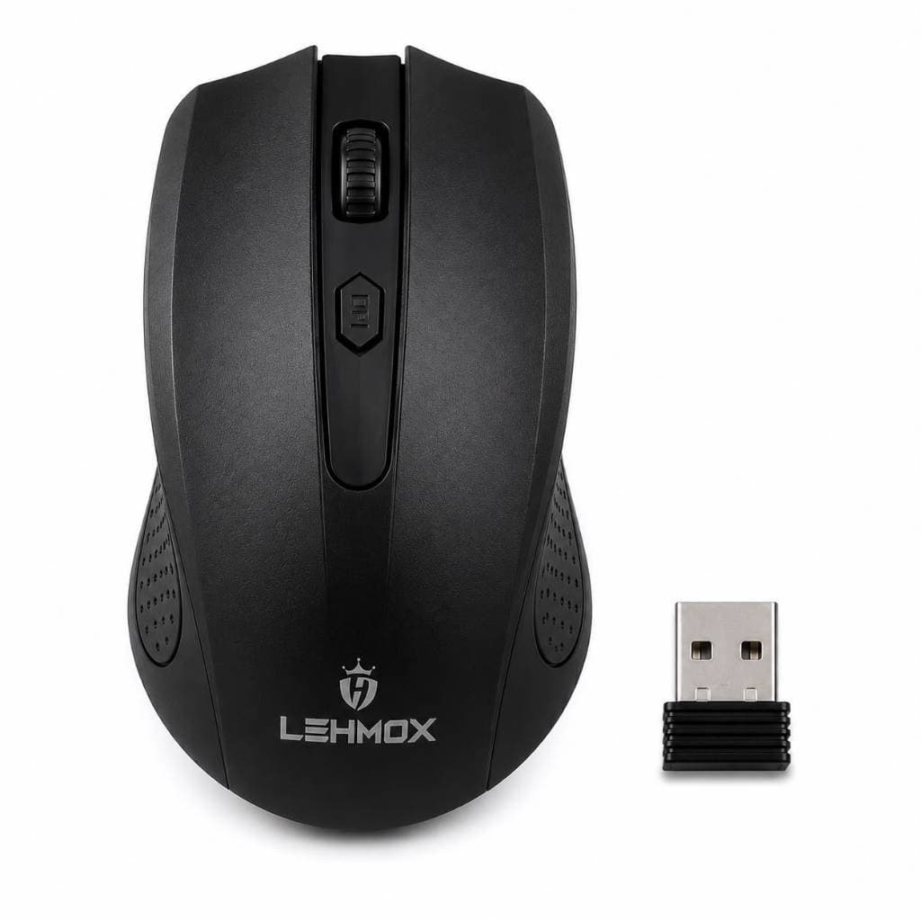 Mouse Óptico Sem Fio Wireless Usb 2.4ghz Ergonômico Para Pc Preto