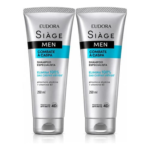 Kit 2 Unidades Shampoo Anti Caspa Eudora Siáge Men