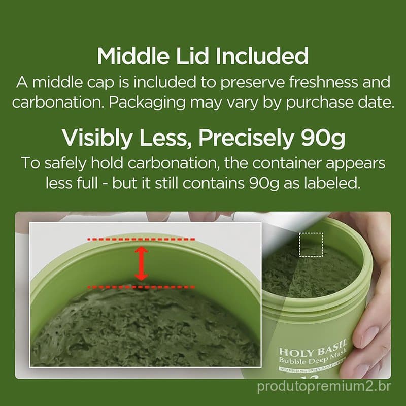 Produto mais vendido: Máscara Facial de Bolhas Carbonatadas HOLY BASIL Bubbe Deep Mask 90g