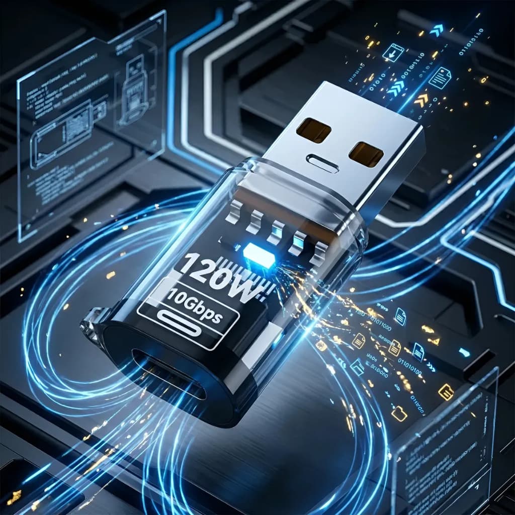 Adaptador Conversor Otg Usb 3.2 Macho Para Usb-c Tipo-c