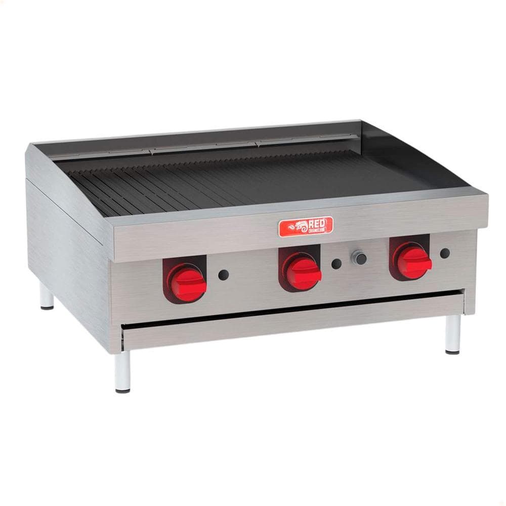 Chapa Char Broiler Red Chameleon 3 Queimadores A Gás GLP CHBR03 Com Chapa Bifeteira