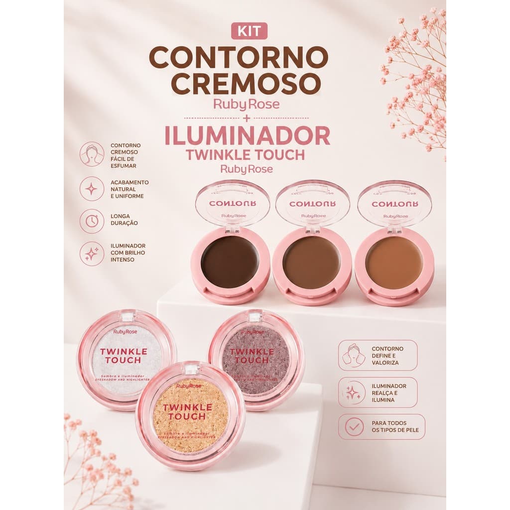 Kit Contorno + Iluminador Ruby Rose