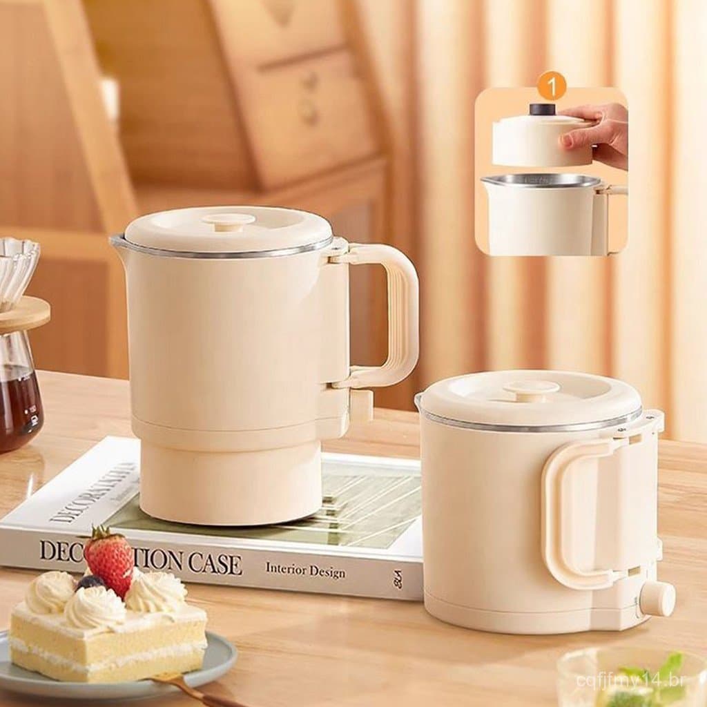 Chaleira Elétrica Portátil de 800ML para Uso Externo - Chaleira de Viagem de Aquecimento Rápido, Fogão Elétrico Multifun