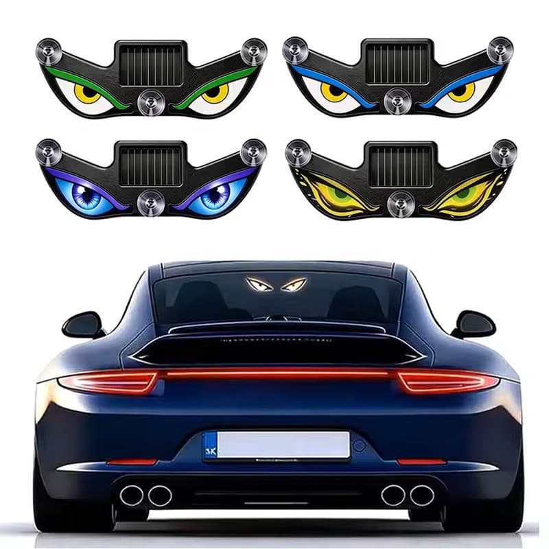 Novo Solar LED Painel De Luz Da Janela Do Carro Olho Design Gráfico Brilhante Atmosfera Decoração Para Encontra Noite Co