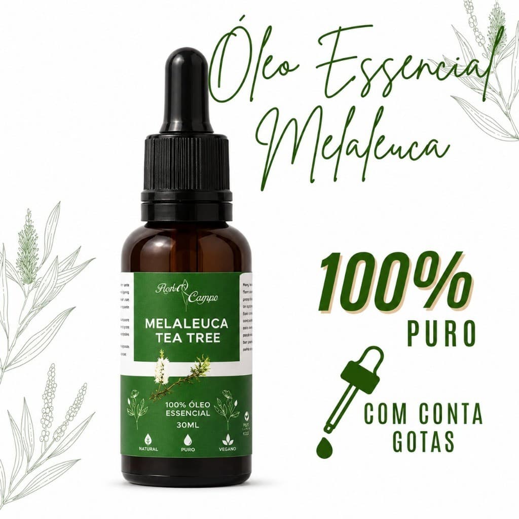 Óleo Essencial De Melaleuca 100% Puro 30ml Contra Micose Acne