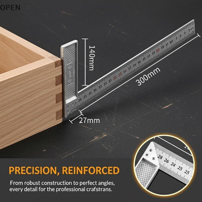 op Régua Triangular De Aço Inoxidável , Resistente Ao Desgaste , Ângulo Reto De 90 Graus , 1 Peça , 15-50CM Para Carpint
