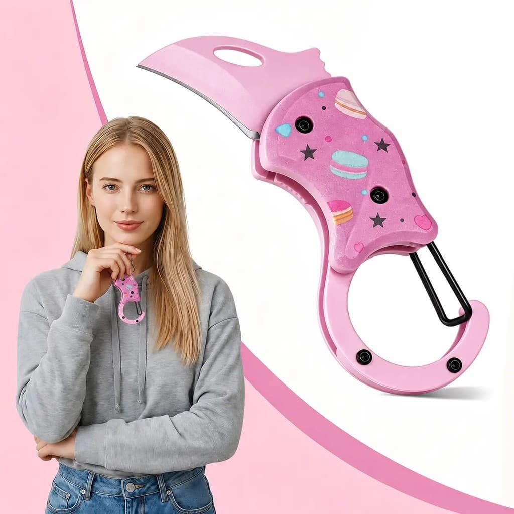 Mini Faca Dobrável Chaveiro Pingente Presente Faca Portátil de Alta Dureza Multiuso, Essenciais para Camping e Viagens,